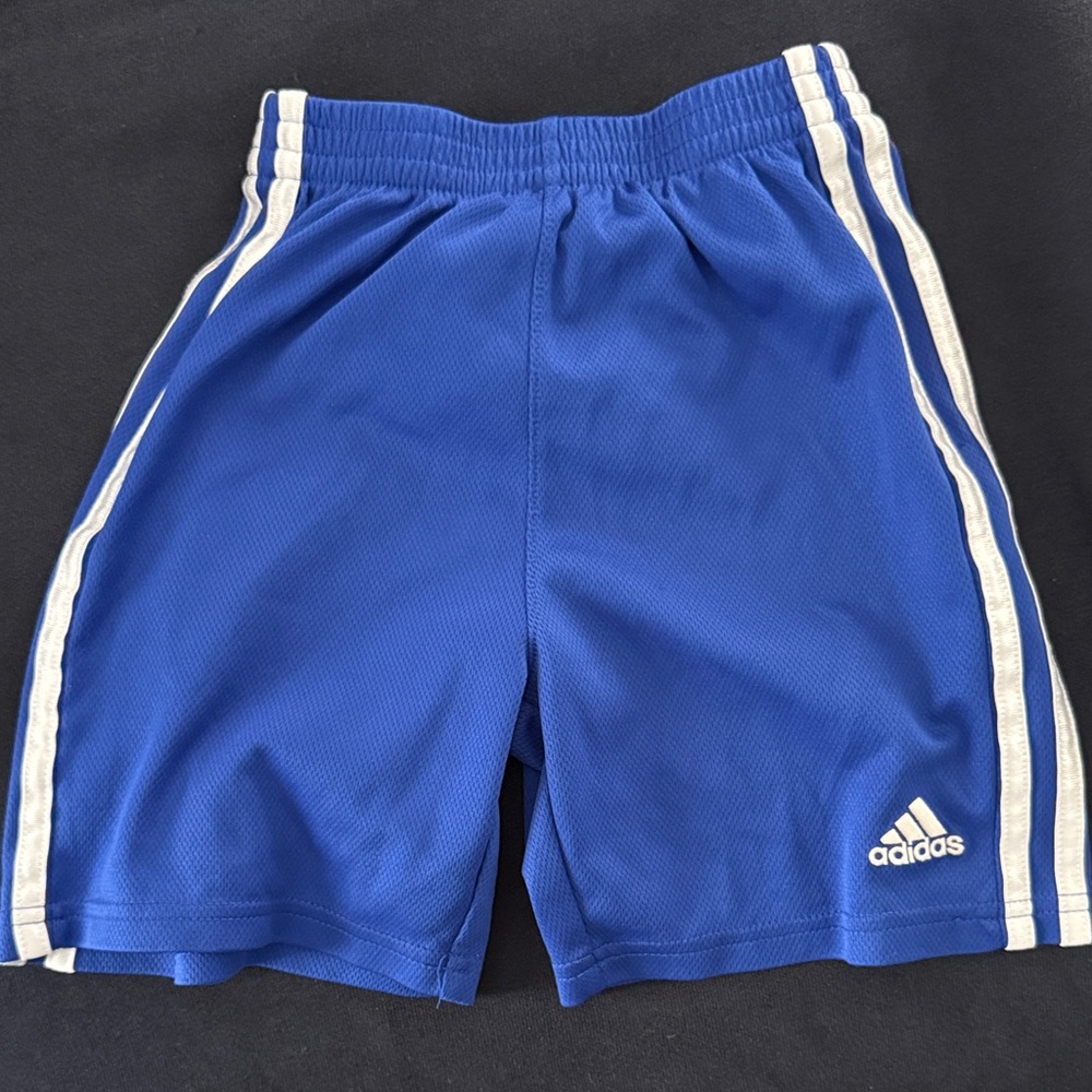Adidas Kids Royal Blue Shorts with White Stripes
